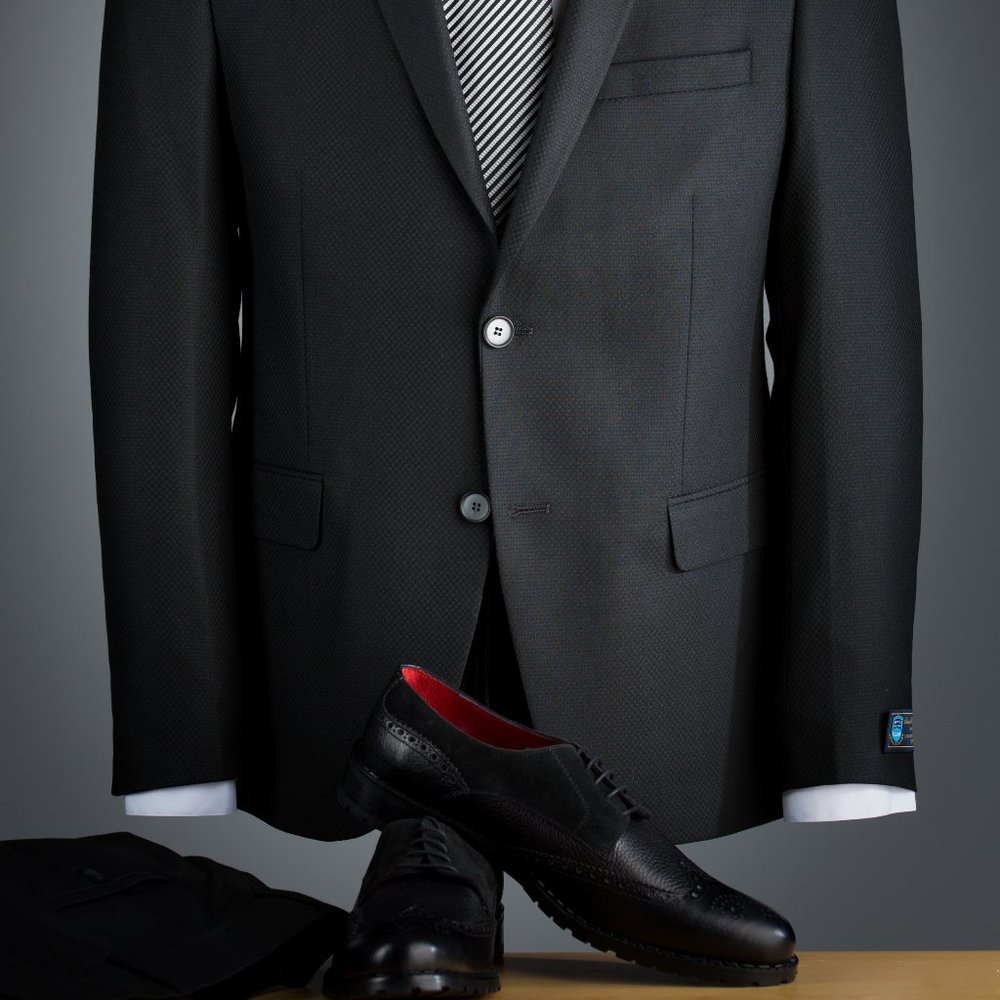 Brand new 2 pieces slim fit suit black.